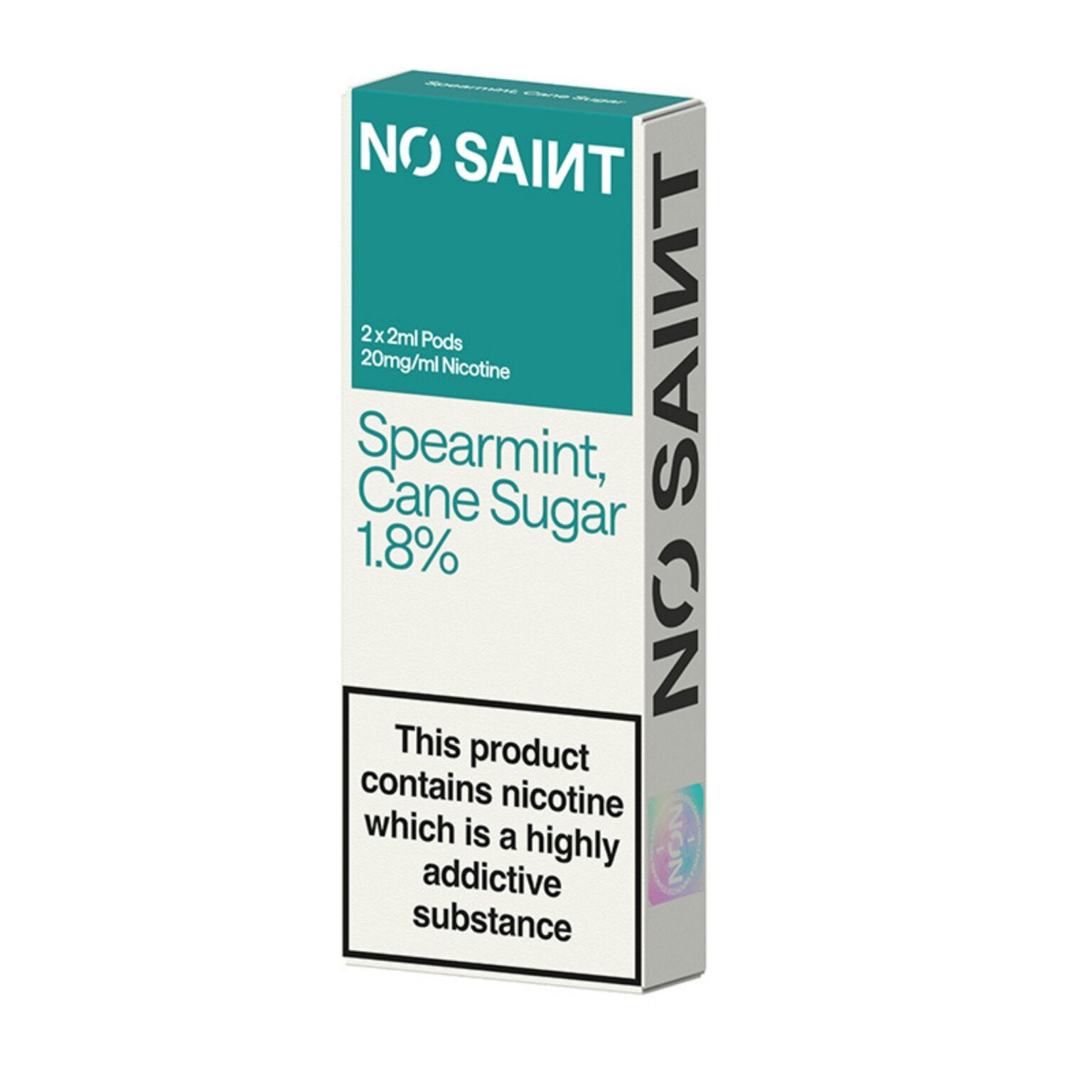 Spearmint Cane Sugar No Saints Prefilled Pods 1.8% — No Saint — Gorilla Vapes