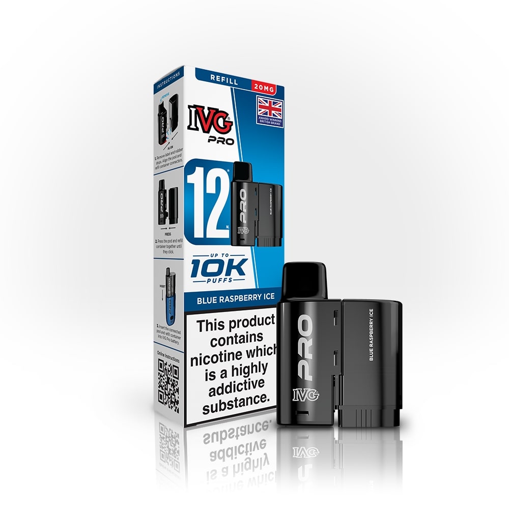 Blue Raspberry Ice IVG Pro 12 Refill Pack — IVG Pro — Gorilla Vapes