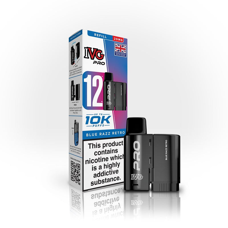 Blue Razz Retro IVG Pro 12 Refill Pack — IVG Pro — Gorilla Vapes