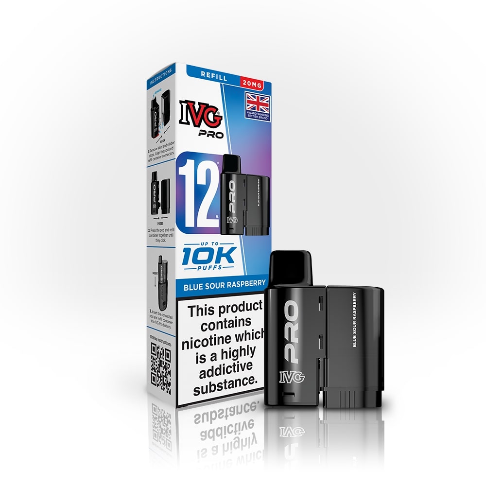 Blue Sour Raspberry IVG Pro 12 Refill Pack — IVG Pro — Gorilla Vapes