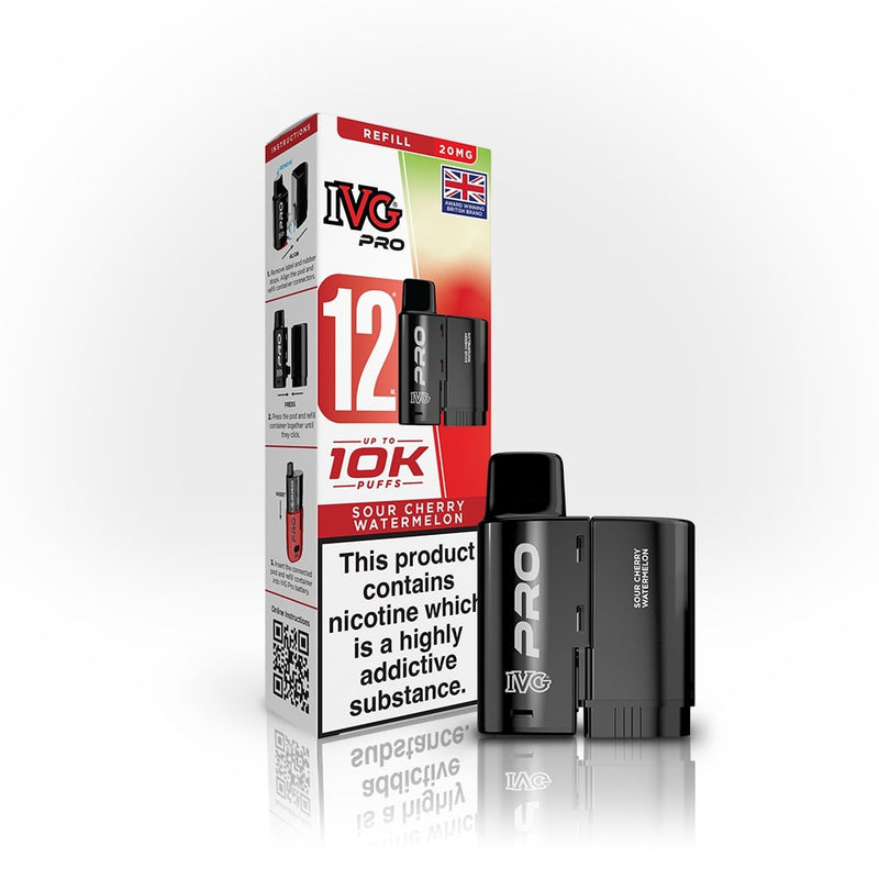 Sour Cherry Watermelon IVG Pro 12 Refill Pack — IVG Pro — Gorilla Vapes