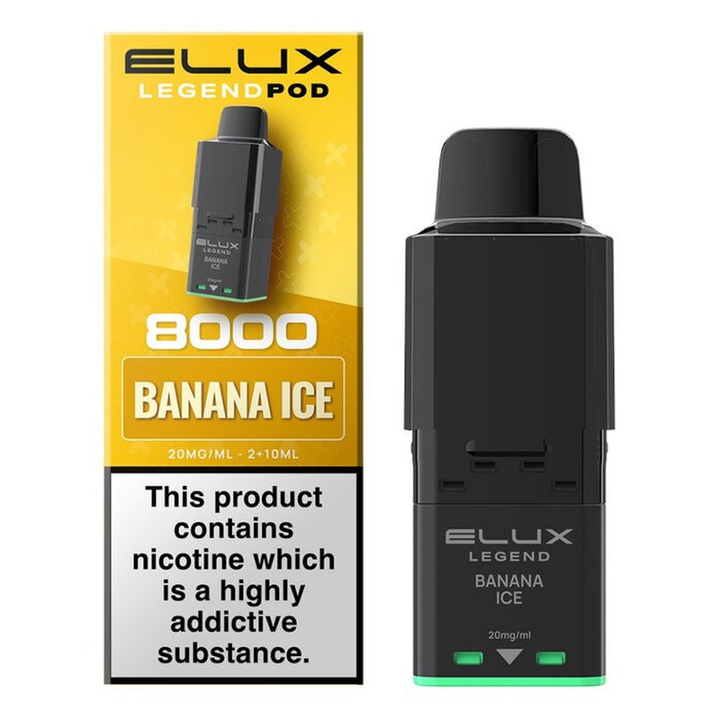 Elux Legend 8000 Prefilled Pods — Banana Ice — Gorilla Vapes