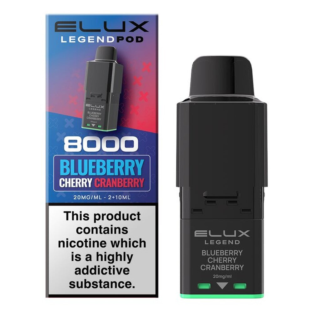 Elux Legend 8000 Prefilled Pods — Blueberry Cherry Cranberry — Gorilla Vapes