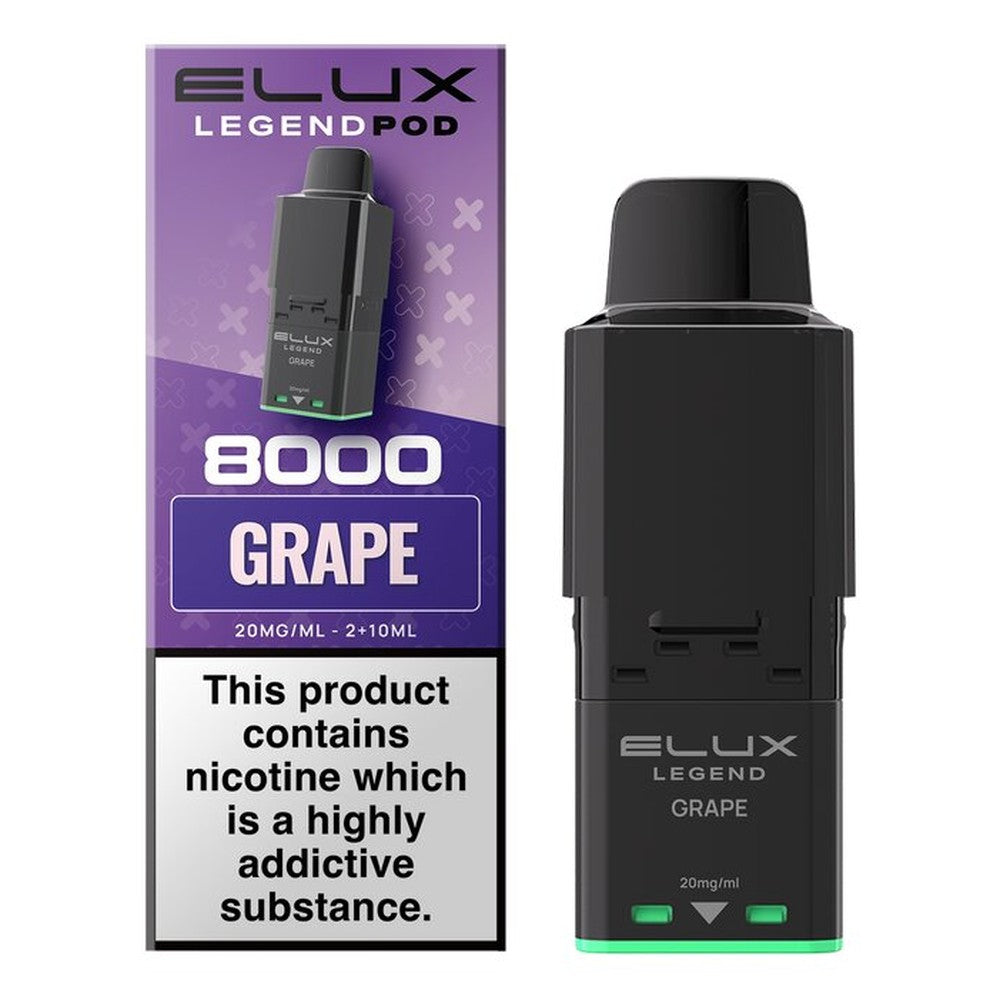 Elux Legend 8000 Prefilled Pods — Grape — Gorilla Vapes