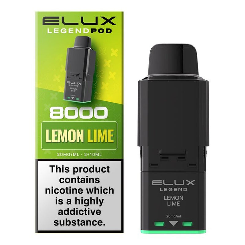 Elux Legend 8000 Prefilled Pods — Lemon Lime — Gorilla Vapes