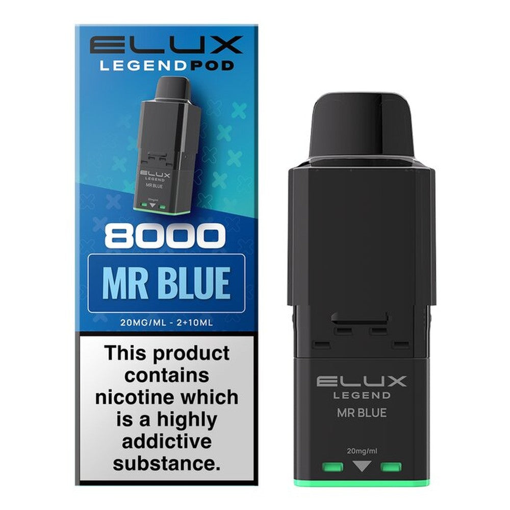 Elux Legend 8000 Prefilled Pods — Mr Blue — Gorilla Vapes