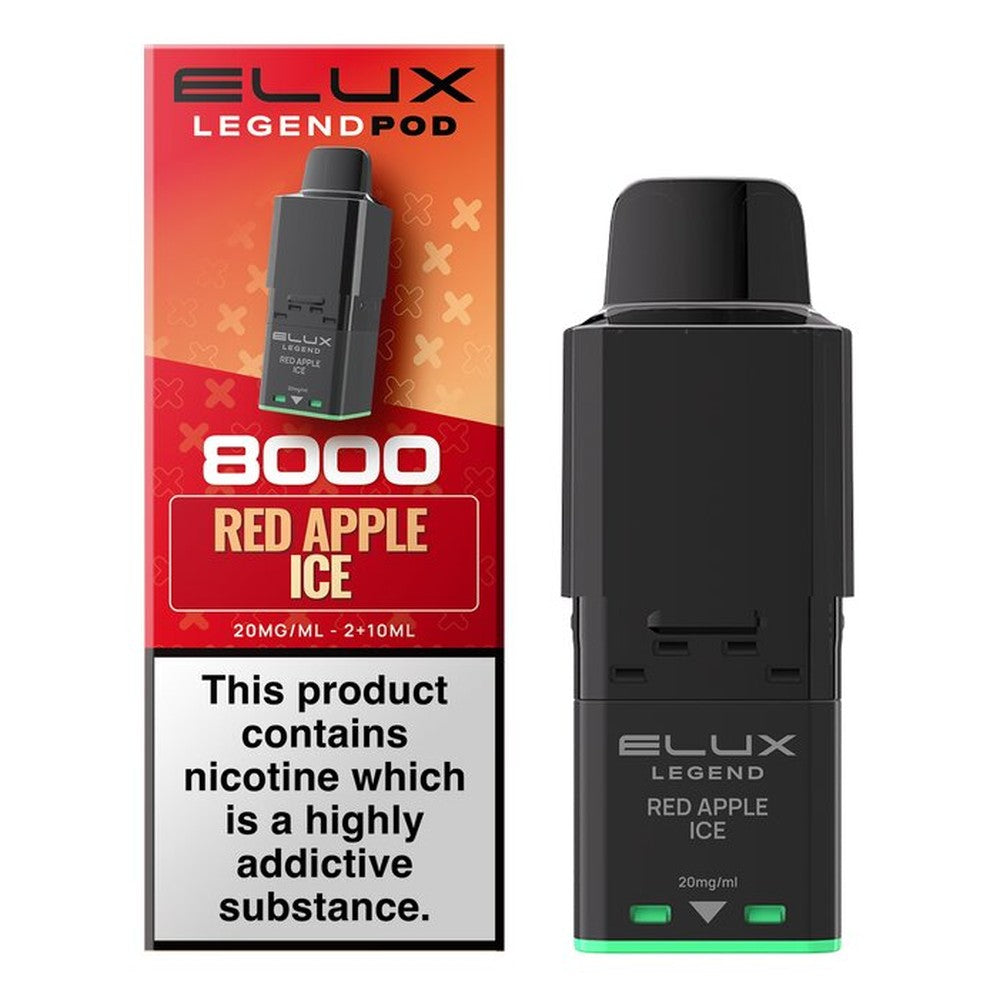 Elux Legend 8000 Prefilled Pods — Red Apple Ice — Gorilla Vapes