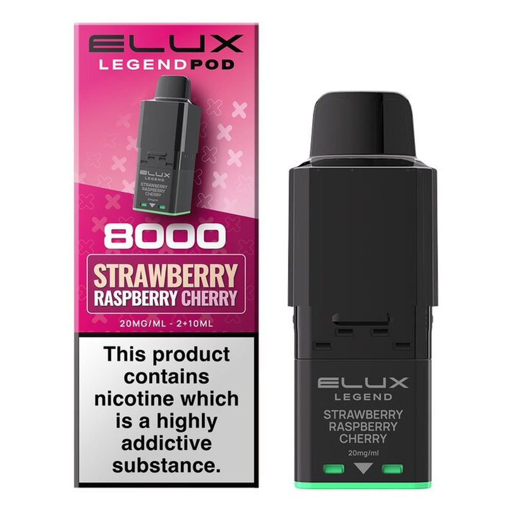 Elux Legend 8000 Prefilled Pods — Strawberry Raspberry Cherry — Gorilla Vapes