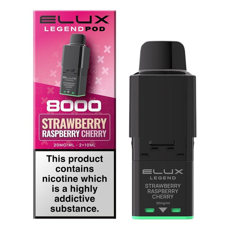 Elux Legend 8000 Prefilled Pods — Strawberry Raspberry Cherry — Gorilla Vapes